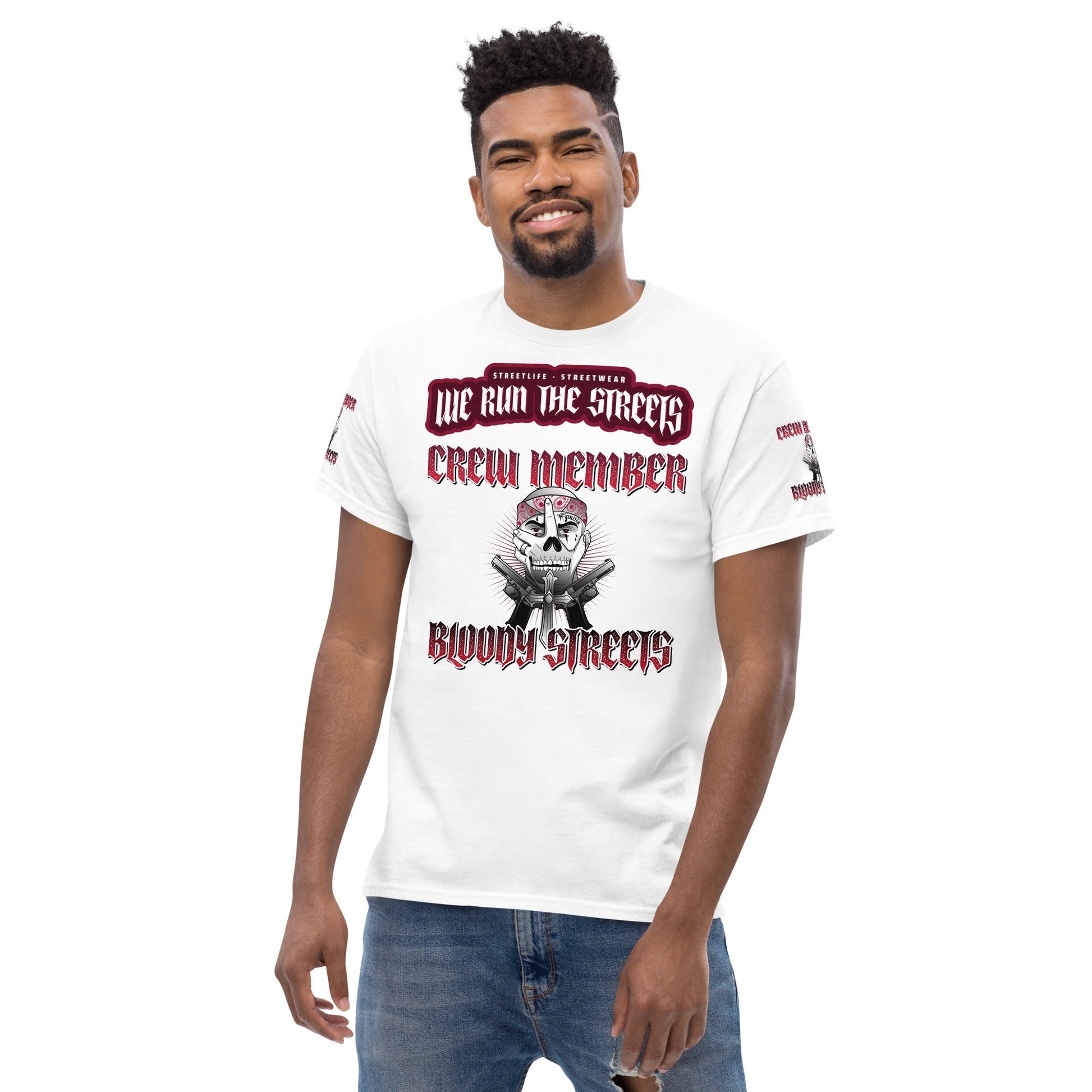 Bloody Streets Crew Member Herren Streetwear T-SHIRT S.O.S - BLOODY-STREETS.DE Streetwear Herren und Damen Hoodies, T-Shirts, Pullis