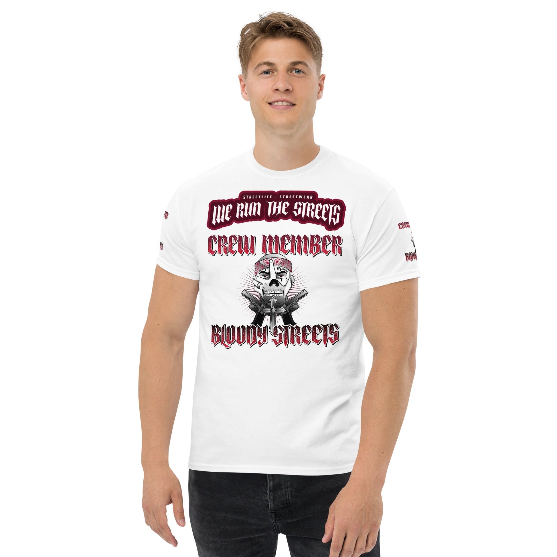 Bloody Streets Crew Member Herren Streetwear T-SHIRT S.O.S - BLOODY-STREETS.DE Streetwear Herren und Damen Hoodies, T-Shirts, Pullis