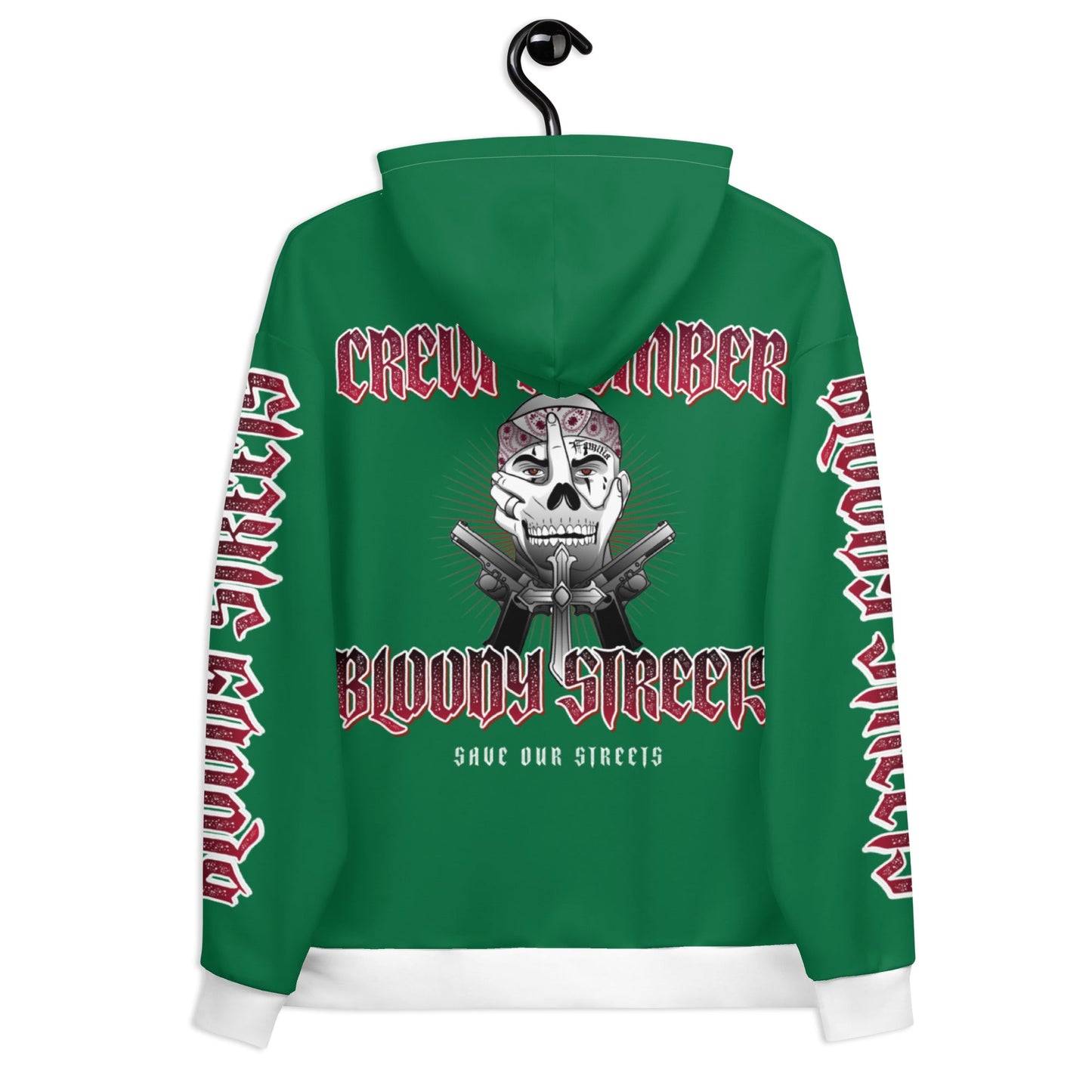 BLOODY STREETS Crew Member Streetwear Hoodie Green - BLOODY-STREETS.DE Streetwear Herren und Damen Hoodies, T-Shirts, Pullis