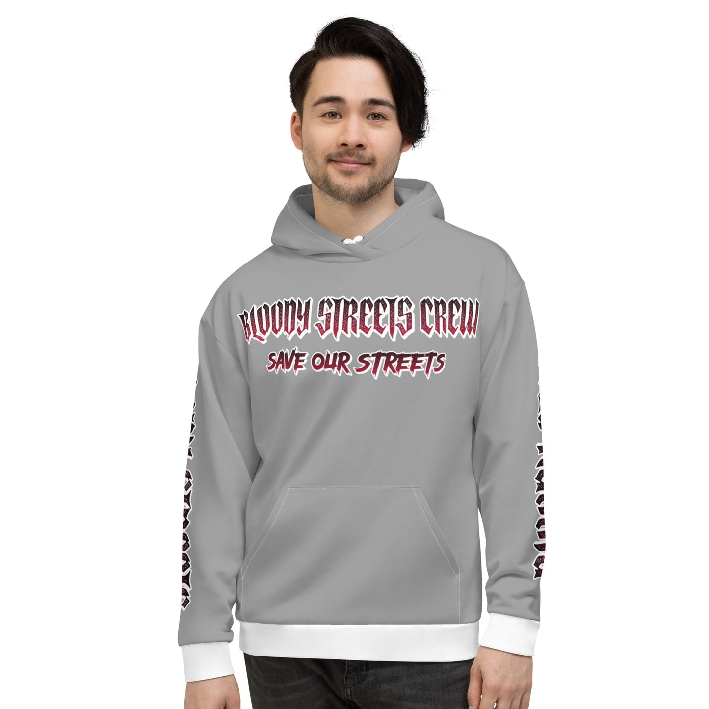 BLOODY STREETS Crew Member Streetwear Hoodie Gray - BLOODY-STREETS.DE Streetwear Herren und Damen Hoodies, T-Shirts, Pullis