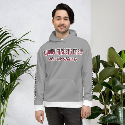 BLOODY STREETS Crew Member Streetwear Hoodie Gray - BLOODY-STREETS.DE Streetwear Herren und Damen Hoodies, T-Shirts, Pullis