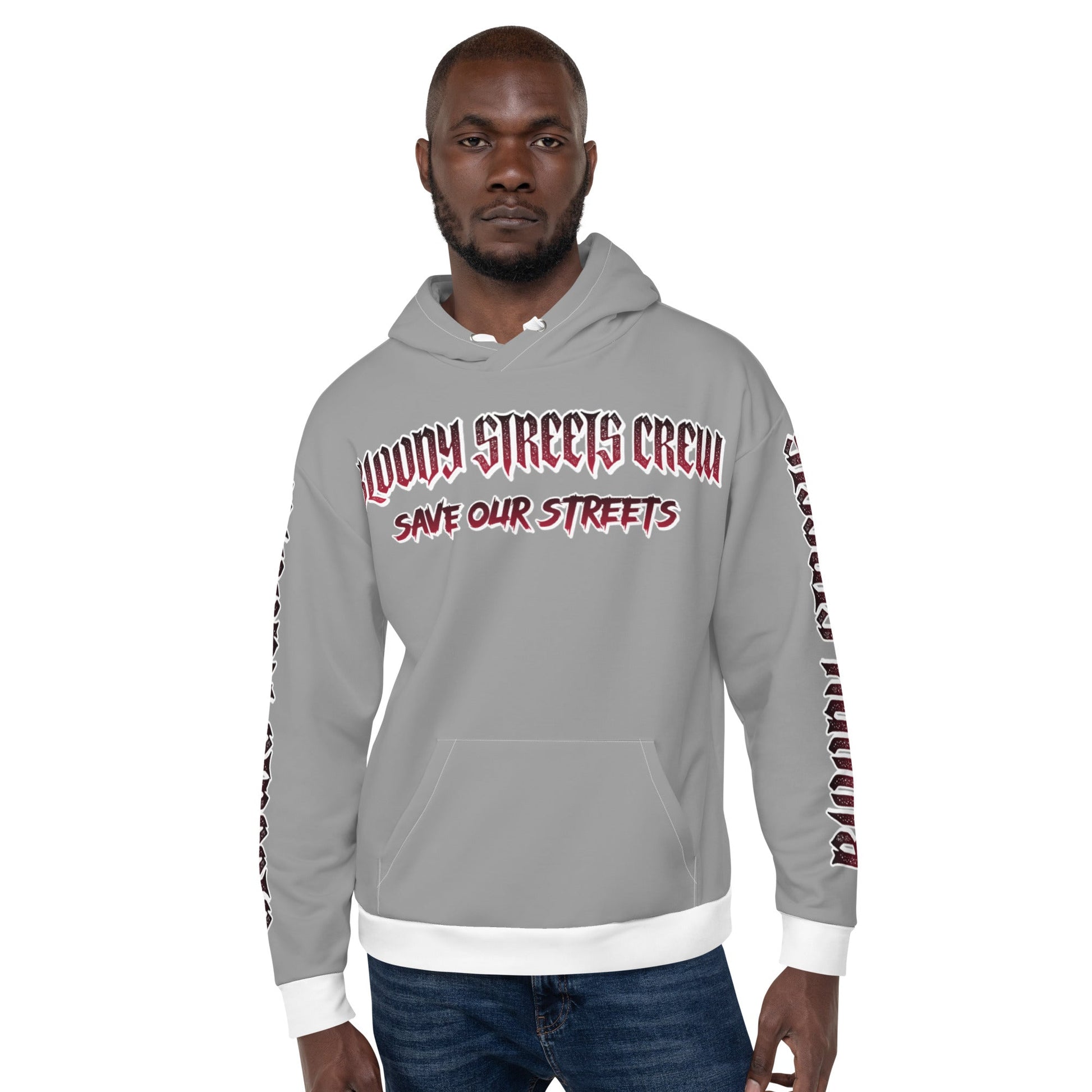 BLOODY STREETS Crew Member Streetwear Hoodie Gray - BLOODY-STREETS.DE Streetwear Herren und Damen Hoodies, T-Shirts, Pullis