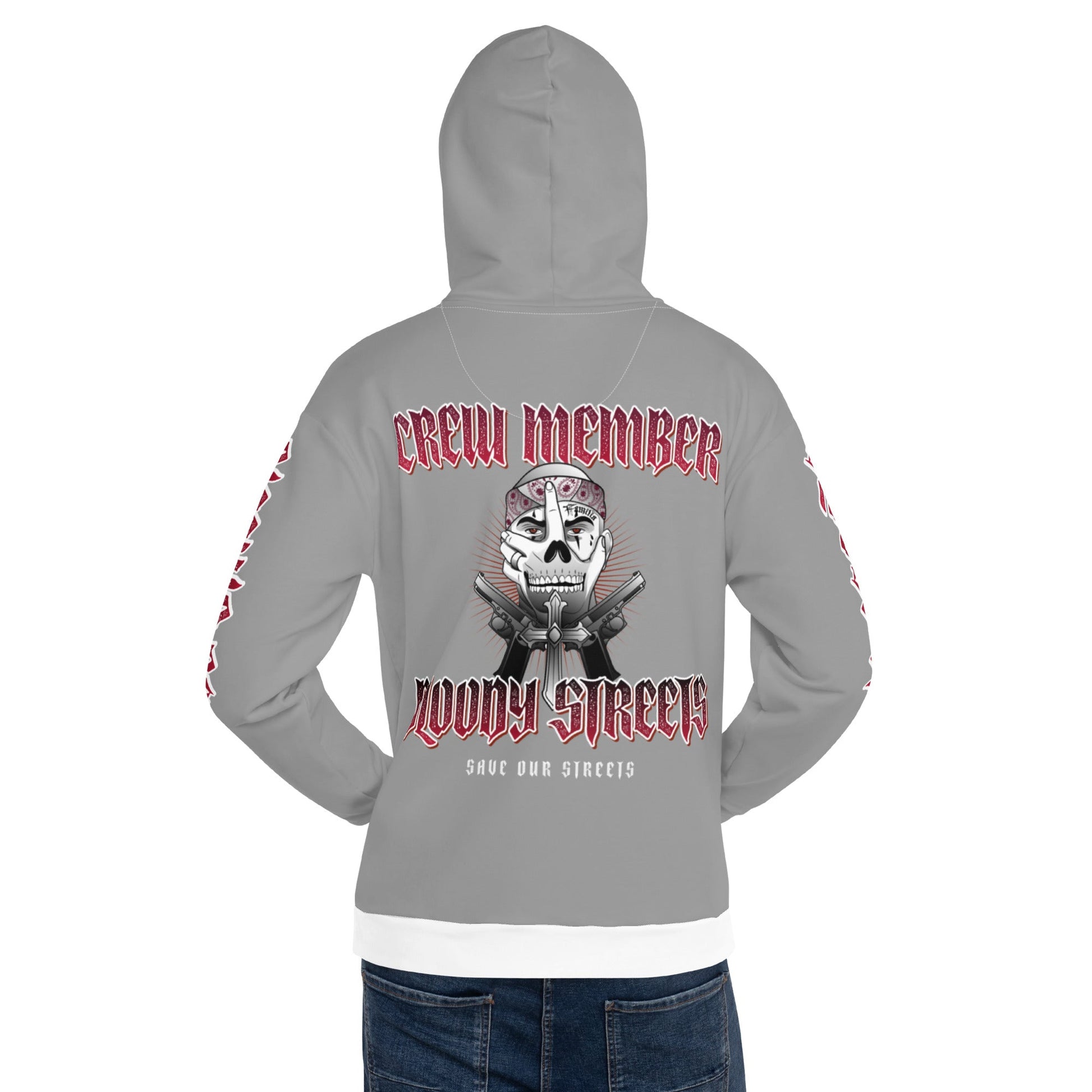 BLOODY STREETS Crew Member Streetwear Hoodie Gray - BLOODY-STREETS.DE Streetwear Herren und Damen Hoodies, T-Shirts, Pullis