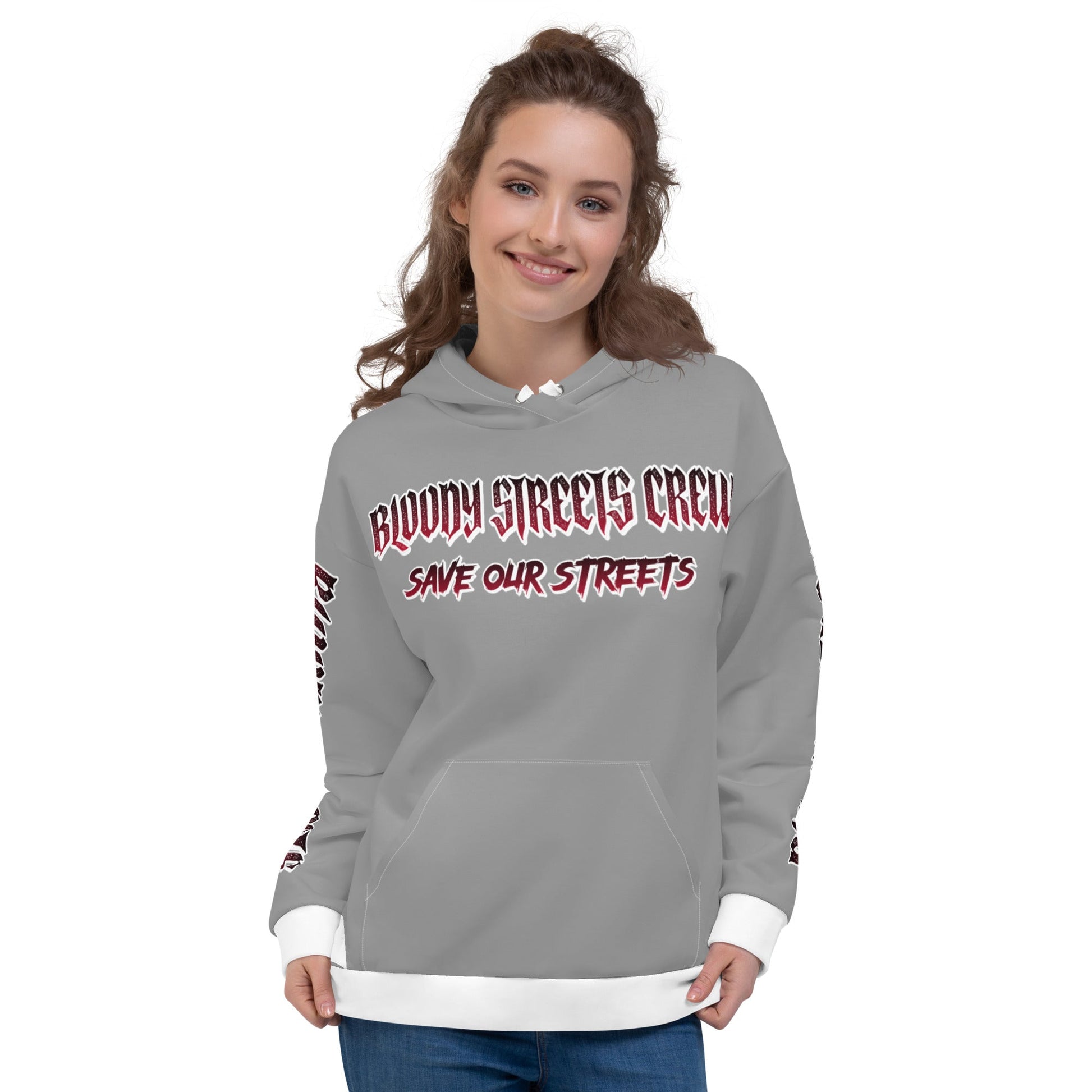 BLOODY STREETS Crew Member Streetwear Hoodie Gray - BLOODY-STREETS.DE Streetwear Herren und Damen Hoodies, T-Shirts, Pullis