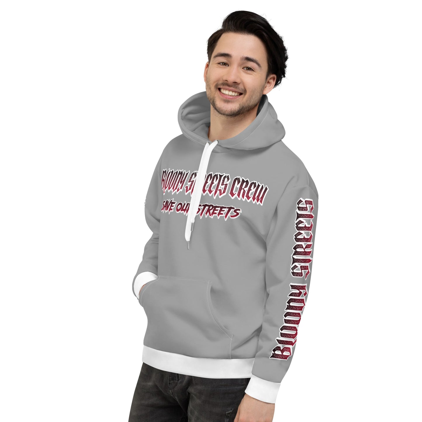 BLOODY STREETS Crew Member Streetwear Hoodie Gray - BLOODY-STREETS.DE Streetwear Herren und Damen Hoodies, T-Shirts, Pullis