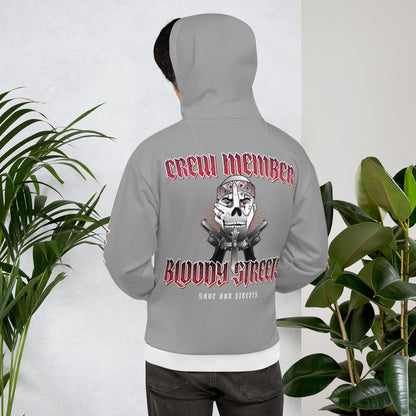 BLOODY STREETS Crew Member Streetwear Hoodie Gray - BLOODY-STREETS.DE Streetwear Herren und Damen Hoodies, T-Shirts, Pullis