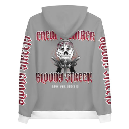 BLOODY STREETS Crew Member Streetwear Hoodie Gray - BLOODY-STREETS.DE Streetwear Herren und Damen Hoodies, T-Shirts, Pullis
