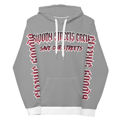 BLOODY STREETS Crew Member Streetwear Hoodie Gray - BLOODY-STREETS.DE Streetwear Herren und Damen Hoodies, T-Shirts, Pullis