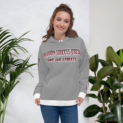 BLOODY STREETS Crew Member Streetwear Hoodie Gray - BLOODY-STREETS.DE Streetwear Herren und Damen Hoodies, T-Shirts, Pullis