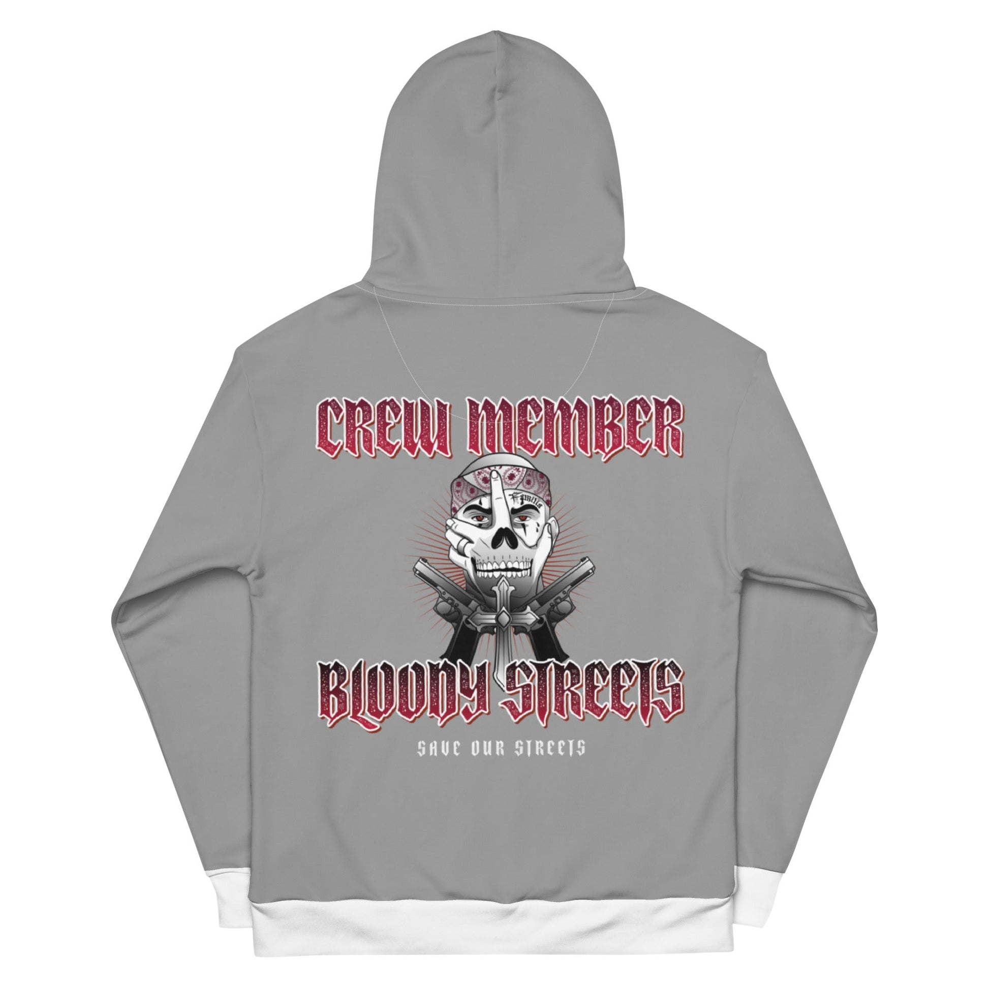 BLOODY STREETS Crew Member Streetwear Hoodie Gray - BLOODY-STREETS.DE Streetwear Herren und Damen Hoodies, T-Shirts, Pullis