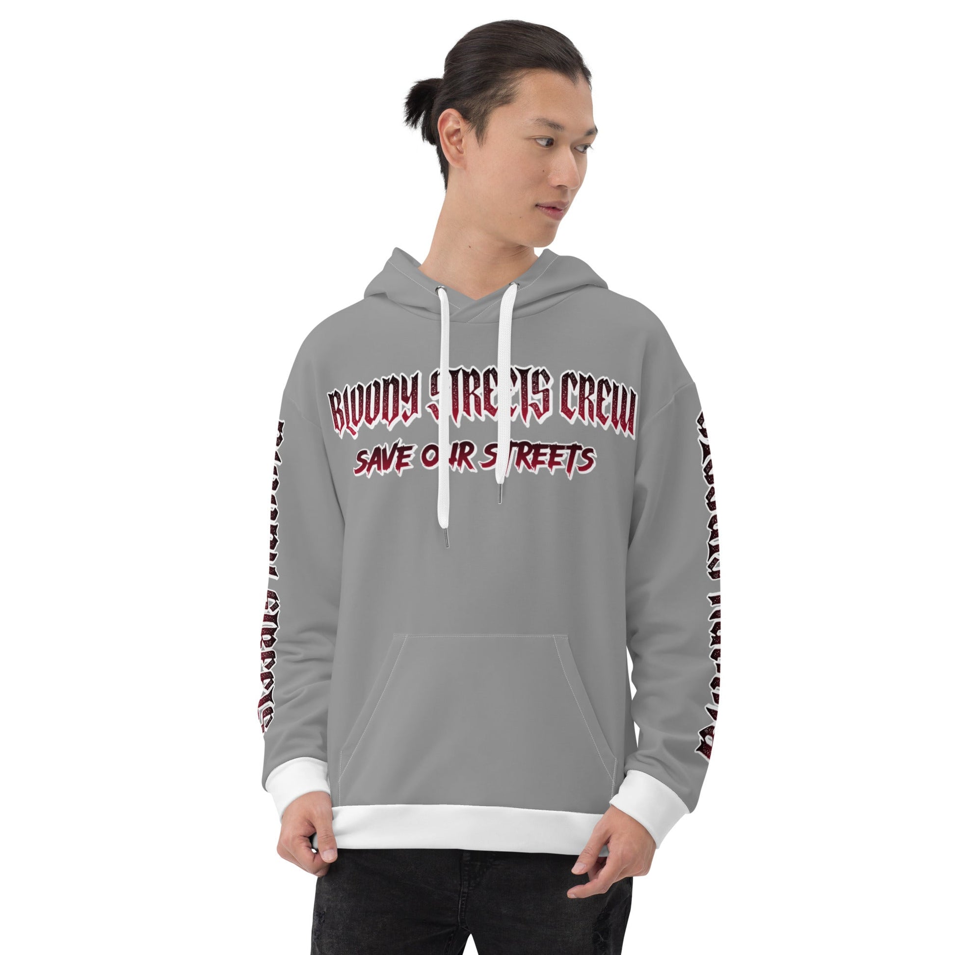 BLOODY STREETS Crew Member Streetwear Hoodie Gray - BLOODY-STREETS.DE Streetwear Herren und Damen Hoodies, T-Shirts, Pullis