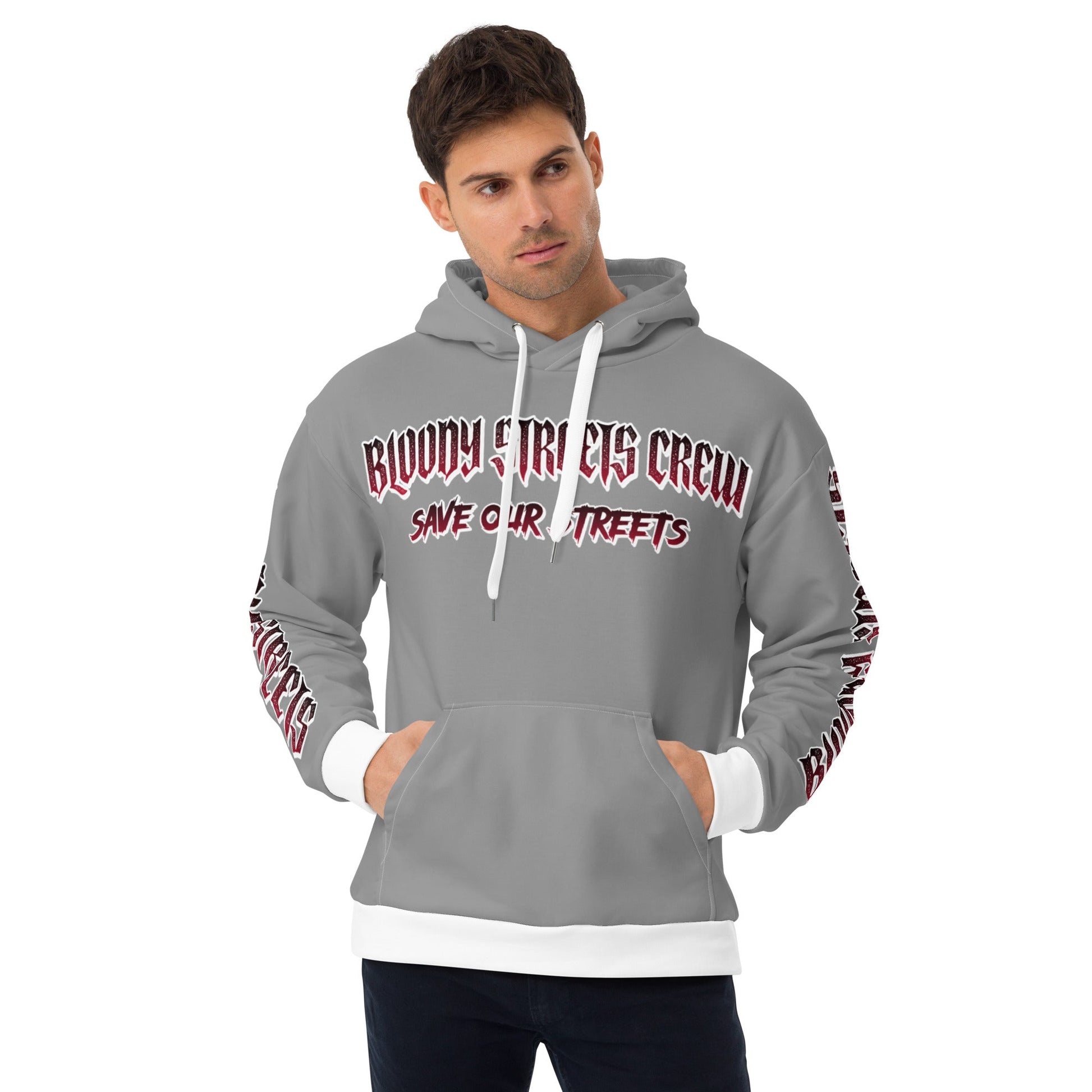 BLOODY STREETS Crew Member Streetwear Hoodie Gray - BLOODY-STREETS.DE Streetwear Herren und Damen Hoodies, T-Shirts, Pullis