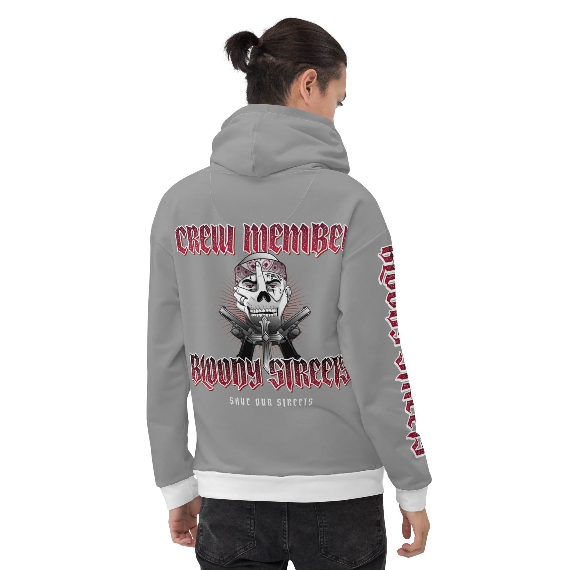 BLOODY STREETS Crew Member Streetwear Hoodie Gray - BLOODY-STREETS.DE Streetwear Herren und Damen Hoodies, T-Shirts, Pullis