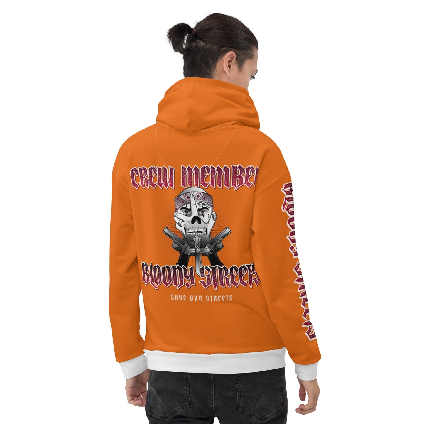 BLOODY STREETS Crew Member Streetwear Hoodie Orange - BLOODY-STREETS.DE Streetwear Herren und Damen Hoodies, T-Shirts, Pullis