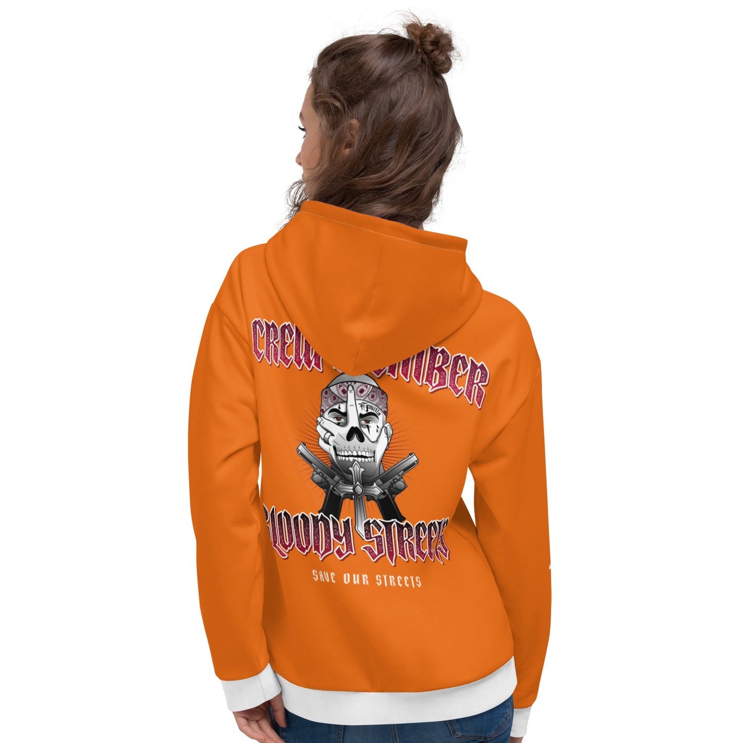 BLOODY STREETS Crew Member Streetwear Hoodie Orange - BLOODY-STREETS.DE Streetwear Herren und Damen Hoodies, T-Shirts, Pullis