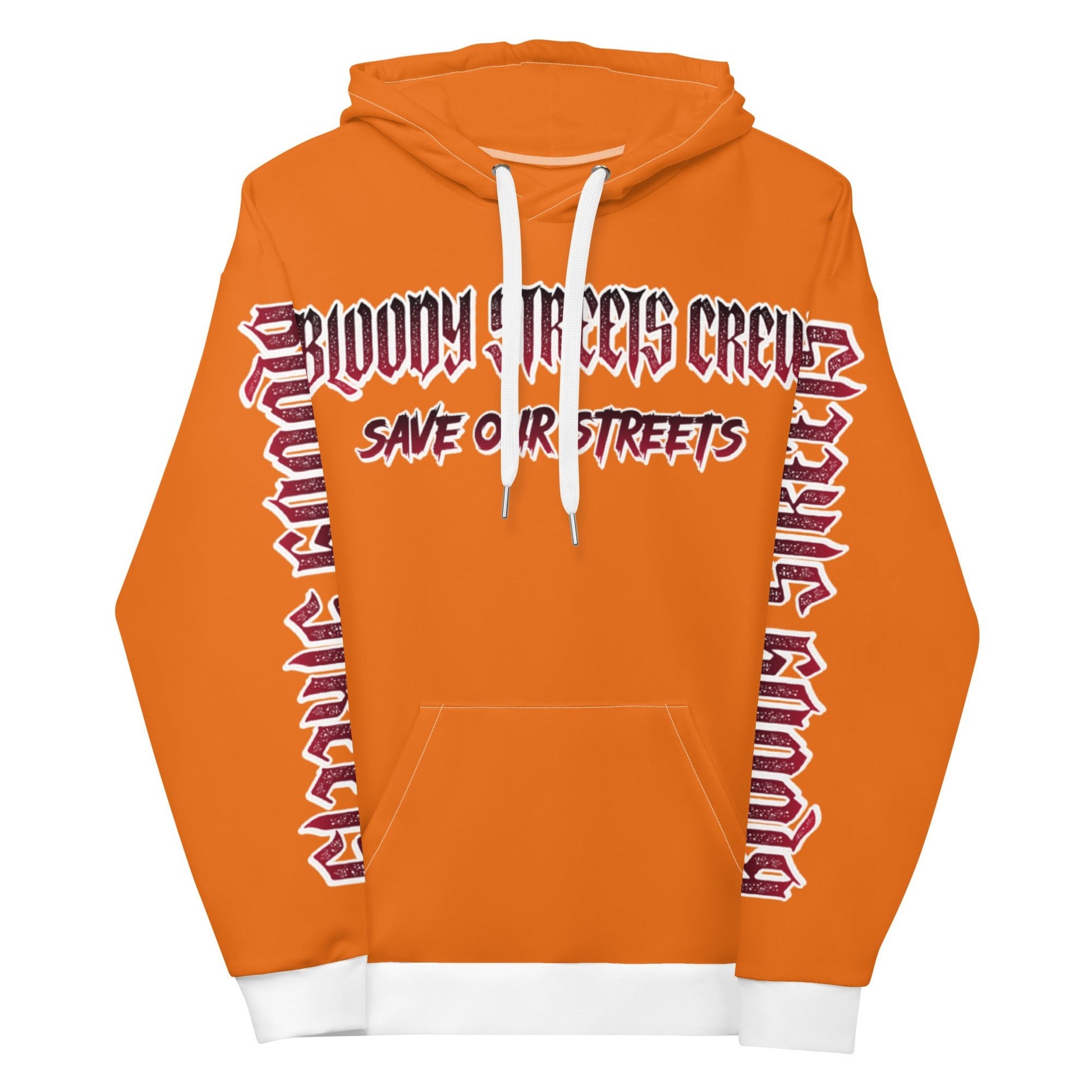 BLOODY STREETS Crew Member Streetwear Hoodie Orange - BLOODY-STREETS.DE Streetwear Herren und Damen Hoodies, T-Shirts, Pullis