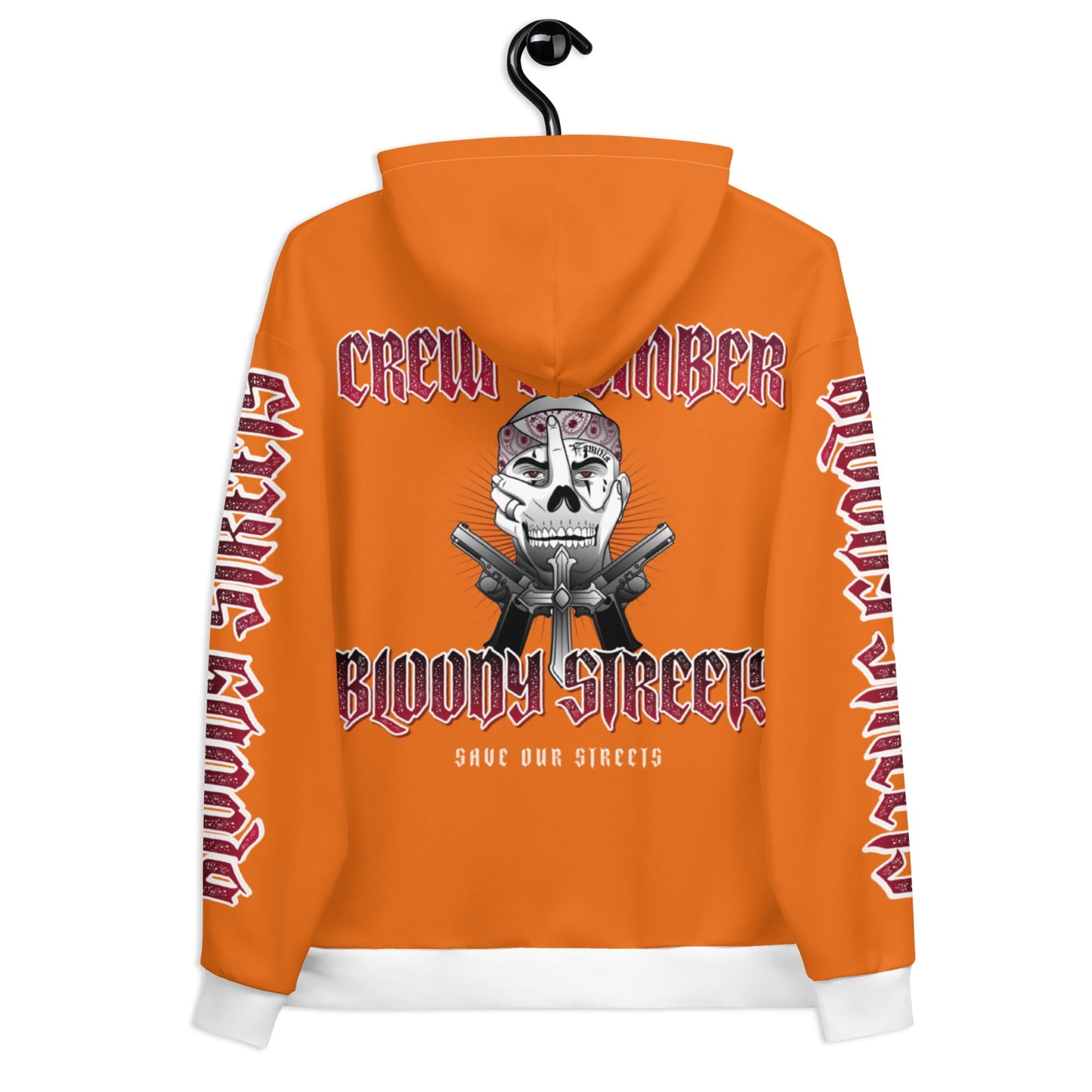 BLOODY STREETS Crew Member Streetwear Hoodie Orange - BLOODY-STREETS.DE Streetwear Herren und Damen Hoodies, T-Shirts, Pullis