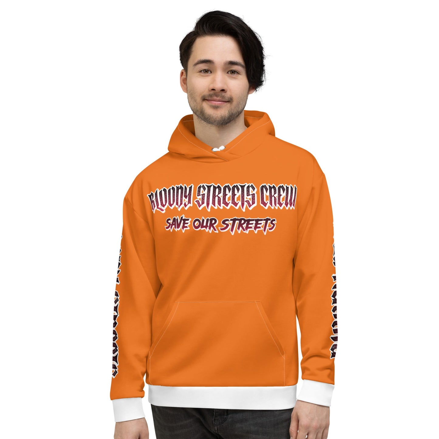 BLOODY STREETS Crew Member Streetwear Hoodie Orange - BLOODY-STREETS.DE Streetwear Herren und Damen Hoodies, T-Shirts, Pullis