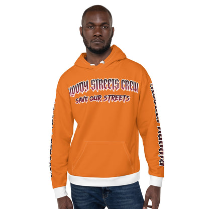 BLOODY STREETS Crew Member Streetwear Hoodie Orange - BLOODY-STREETS.DE Streetwear Herren und Damen Hoodies, T-Shirts, Pullis