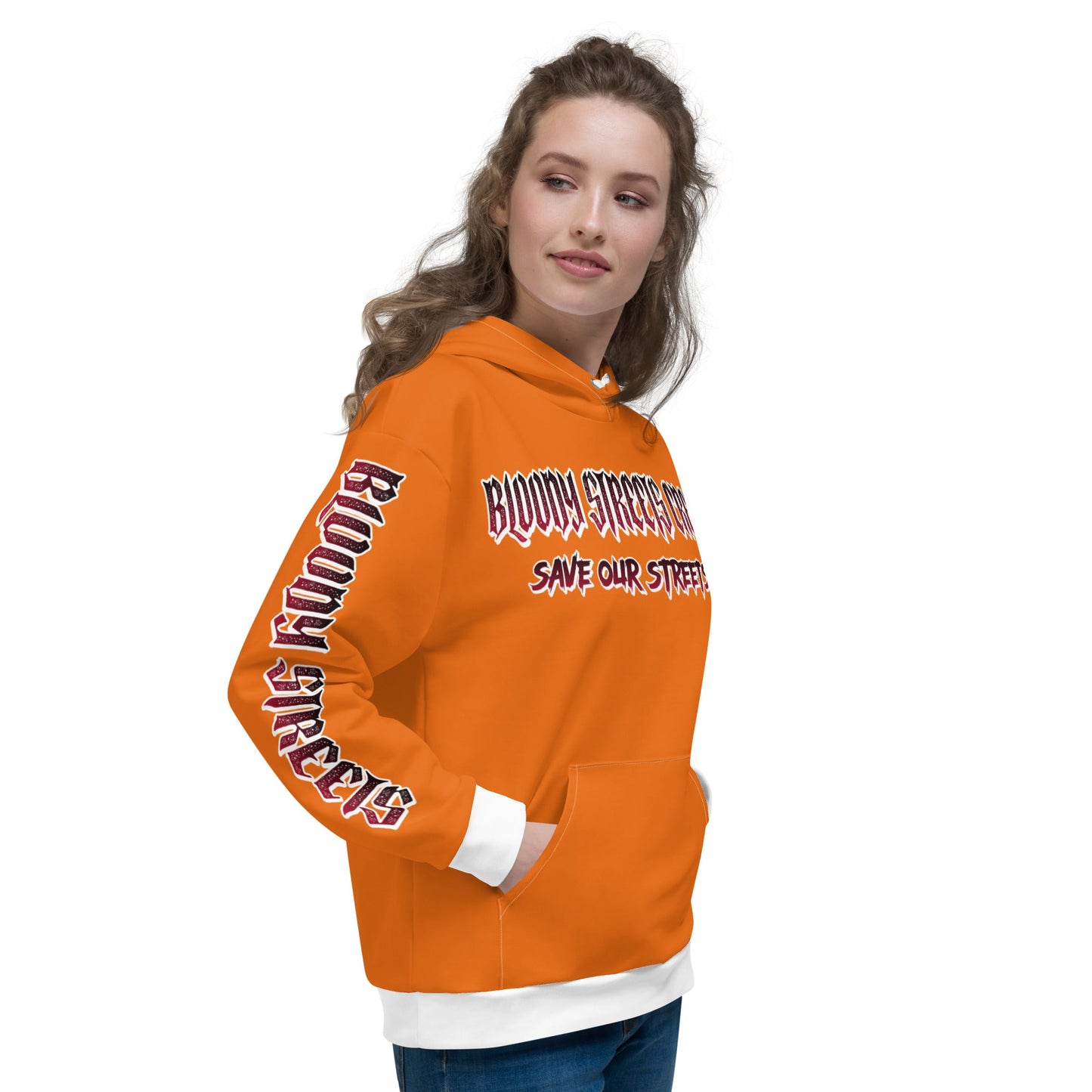 BLOODY STREETS Crew Member Streetwear Hoodie Orange - BLOODY-STREETS.DE Streetwear Herren und Damen Hoodies, T-Shirts, Pullis