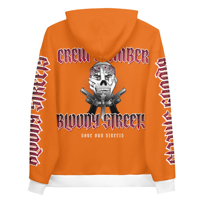 BLOODY STREETS Crew Member Streetwear Hoodie Orange - BLOODY-STREETS.DE Streetwear Herren und Damen Hoodies, T-Shirts, Pullis