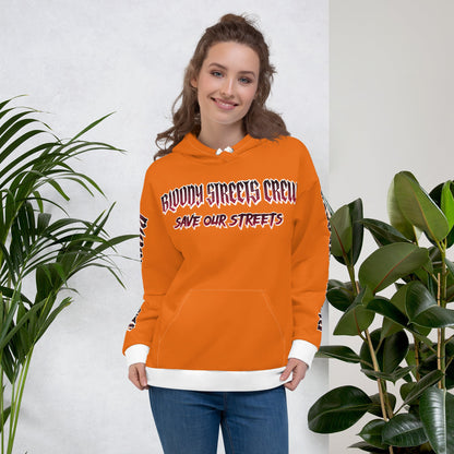 BLOODY STREETS Crew Member Streetwear Hoodie Orange - BLOODY-STREETS.DE Streetwear Herren und Damen Hoodies, T-Shirts, Pullis