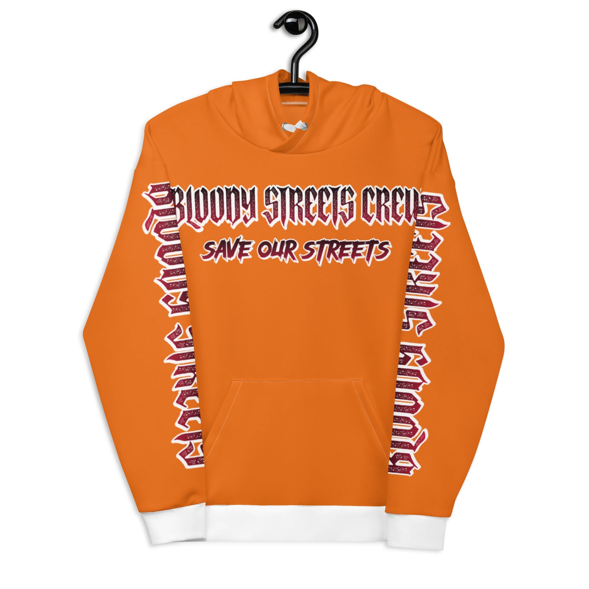 BLOODY STREETS Crew Member Streetwear Hoodie Orange - BLOODY-STREETS.DE Streetwear Herren und Damen Hoodies, T-Shirts, Pullis