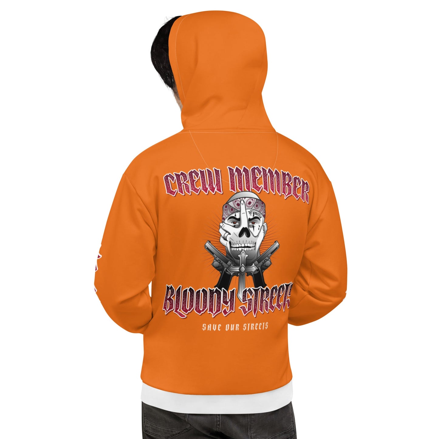 BLOODY STREETS Crew Member Streetwear Hoodie Orange - BLOODY-STREETS.DE Streetwear Herren und Damen Hoodies, T-Shirts, Pullis