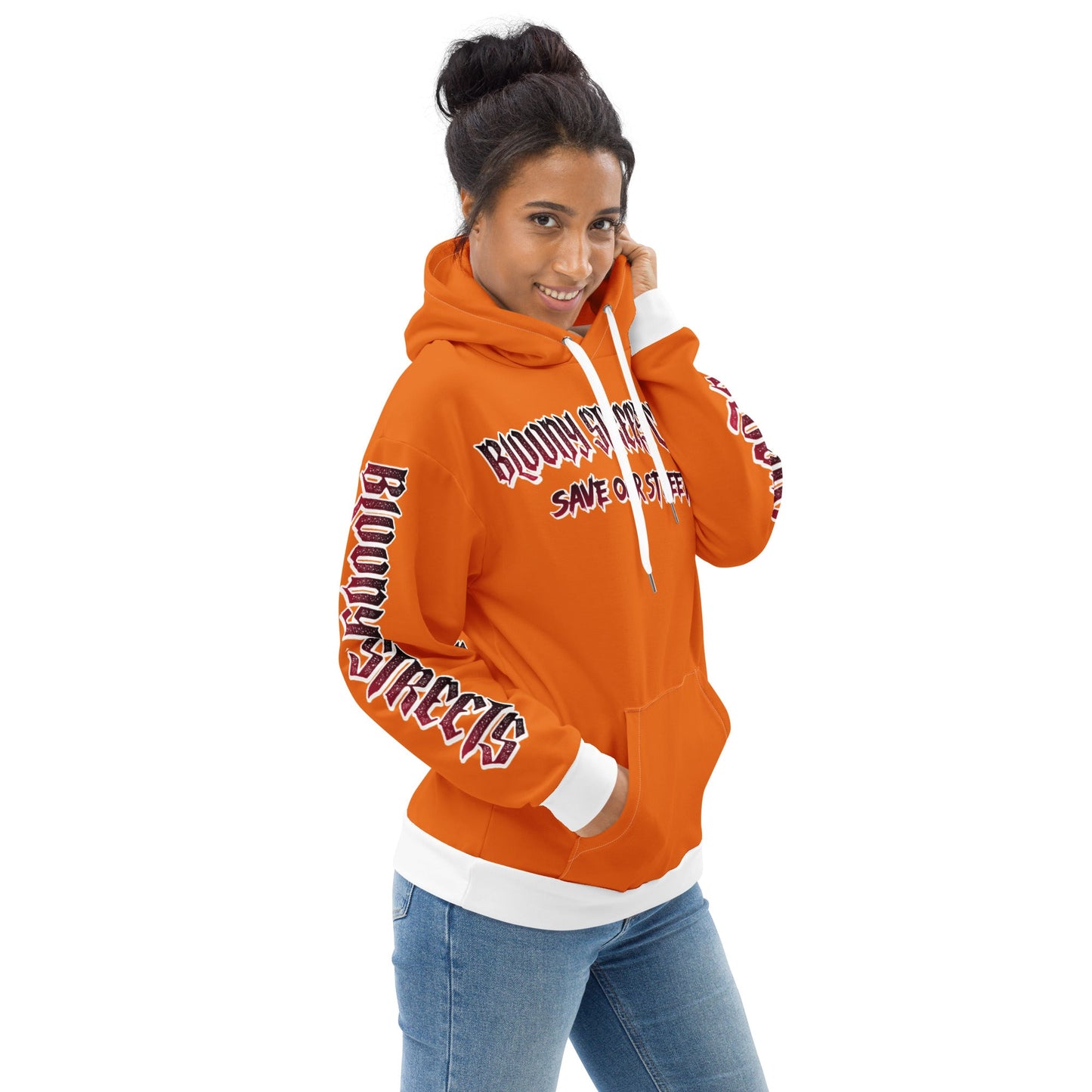 BLOODY STREETS Crew Member Streetwear Hoodie Orange - BLOODY-STREETS.DE Streetwear Herren und Damen Hoodies, T-Shirts, Pullis