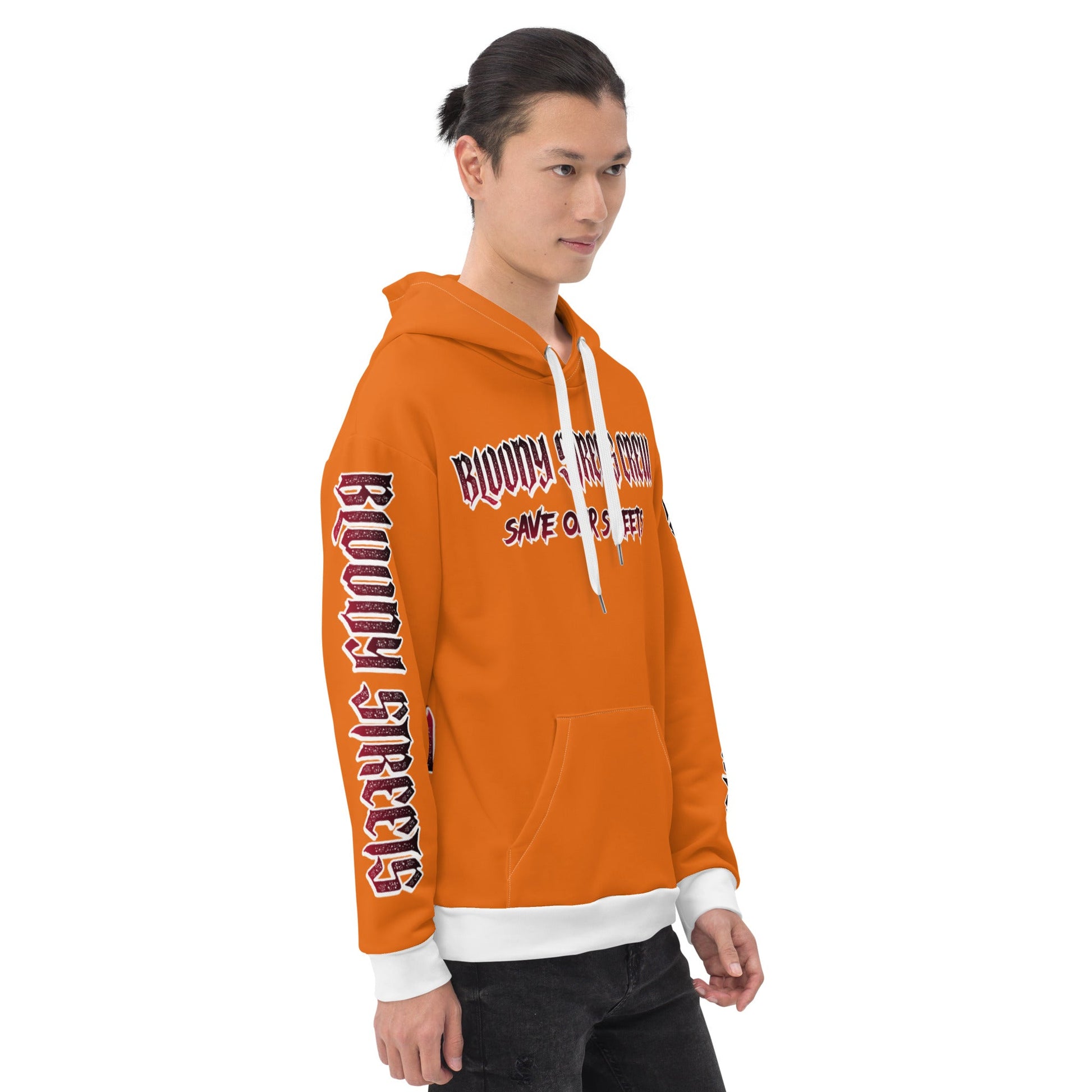 BLOODY STREETS Crew Member Streetwear Hoodie Orange - BLOODY-STREETS.DE Streetwear Herren und Damen Hoodies, T-Shirts, Pullis