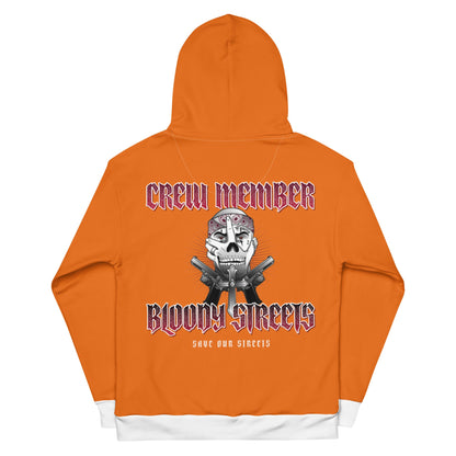 BLOODY STREETS Crew Member Streetwear Hoodie Orange - BLOODY-STREETS.DE Streetwear Herren und Damen Hoodies, T-Shirts, Pullis