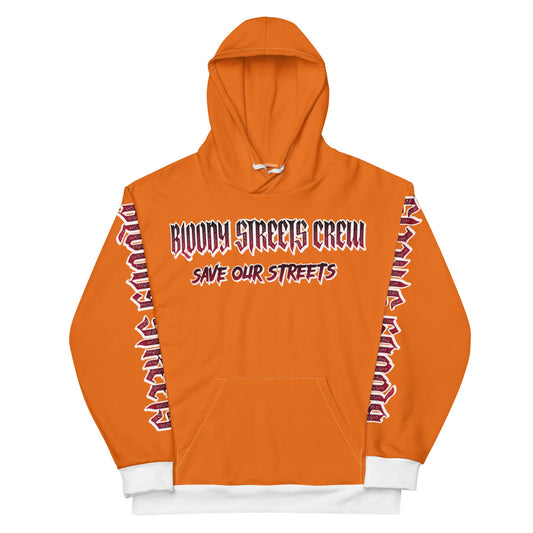 BLOODY STREETS Crew Member Streetwear Hoodie Orange - BLOODY-STREETS.DE Streetwear Herren und Damen Hoodies, T-Shirts, Pullis