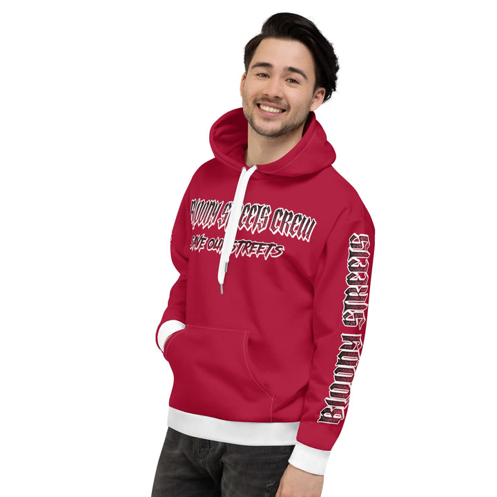 BLOODY STREETS Crew Member Streetwear Hoodie Red - BLOODY-STREETS.DE Streetwear Herren und Damen Hoodies, T-Shirts, Pullis