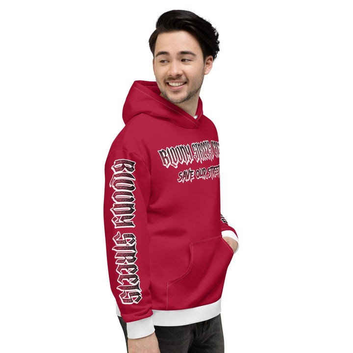BLOODY STREETS Crew Member Streetwear Hoodie Red - BLOODY-STREETS.DE Streetwear Herren und Damen Hoodies, T-Shirts, Pullis