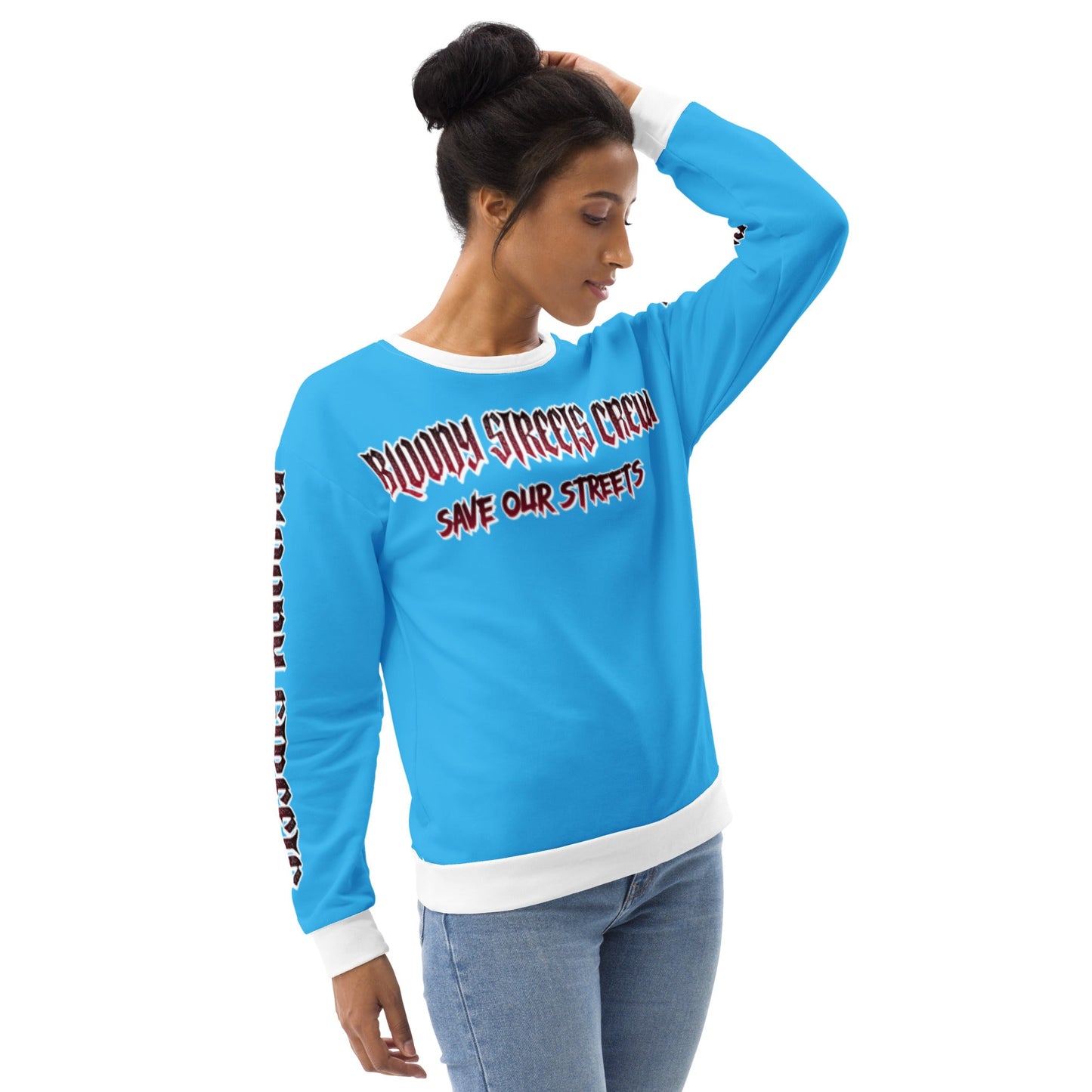 Bloody Streets Crew Member Streetwear Pullover Blue - BLOODY-STREETS.DE Streetwear Herren und Damen Hoodies, T-Shirts, Pullis