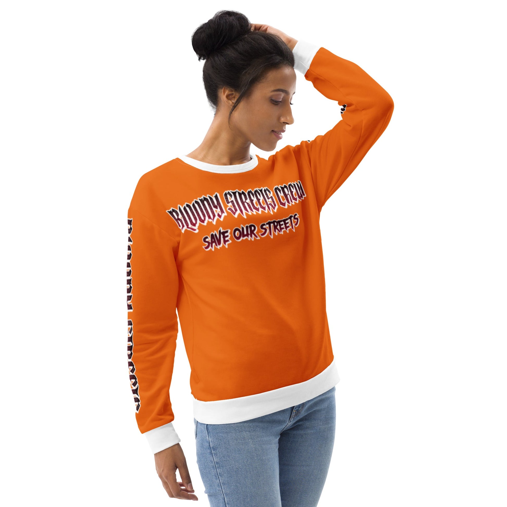 BLOODY STREETS Crew Member Streetwear Pullover Orange - BLOODY-STREETS.DE Streetwear Herren und Damen Hoodies, T-Shirts, Pullis