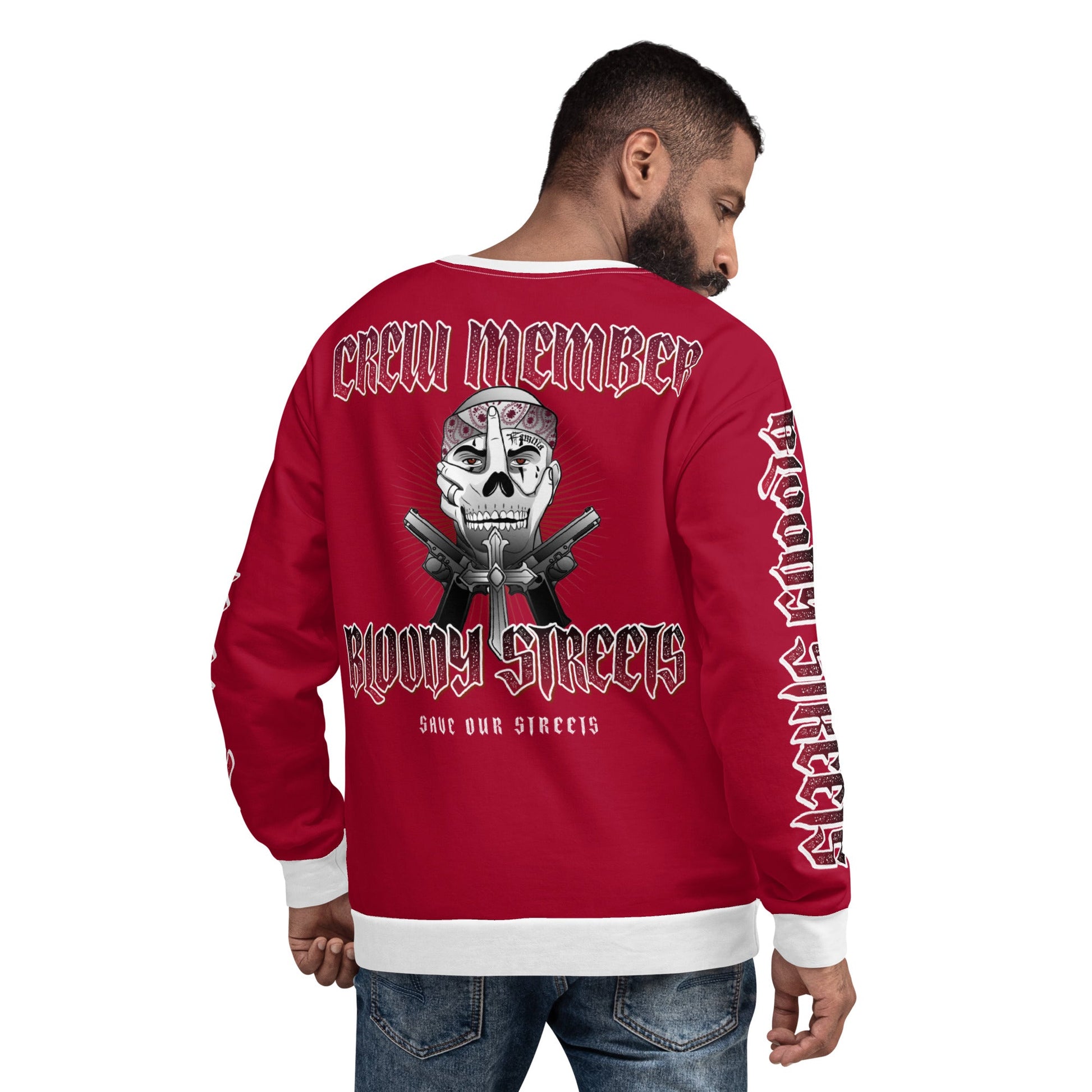 Bloody Streets Crew Member Streetwear Pullover Red - BLOODY-STREETS.DE Streetwear Herren und Damen Hoodies, T-Shirts, Pullis