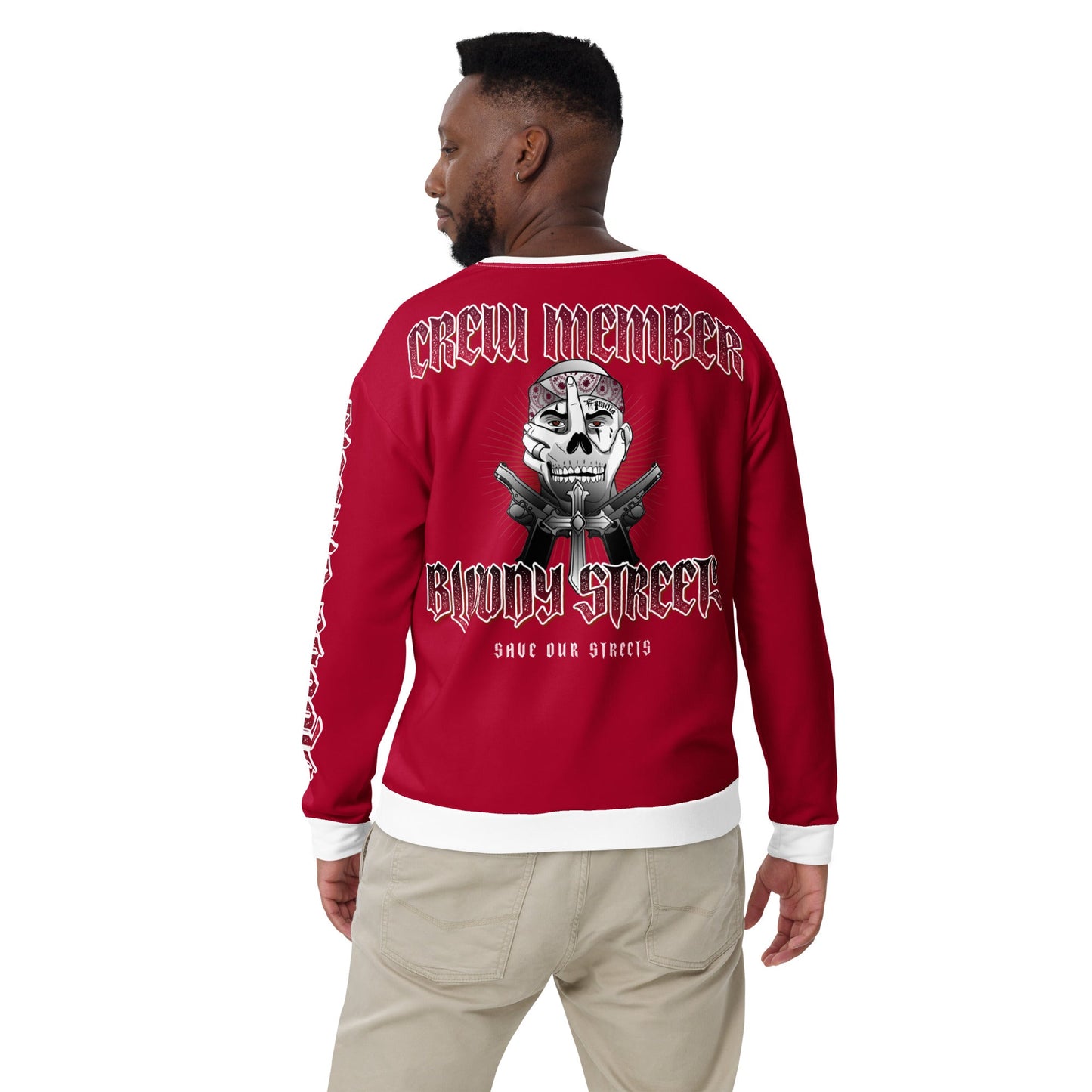 Bloody Streets Crew Member Streetwear Pullover Red - BLOODY-STREETS.DE Streetwear Herren und Damen Hoodies, T-Shirts, Pullis