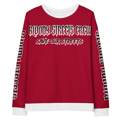 Bloody Streets Crew Member Streetwear Pullover Red - BLOODY-STREETS.DE Streetwear Herren und Damen Hoodies, T-Shirts, Pullis
