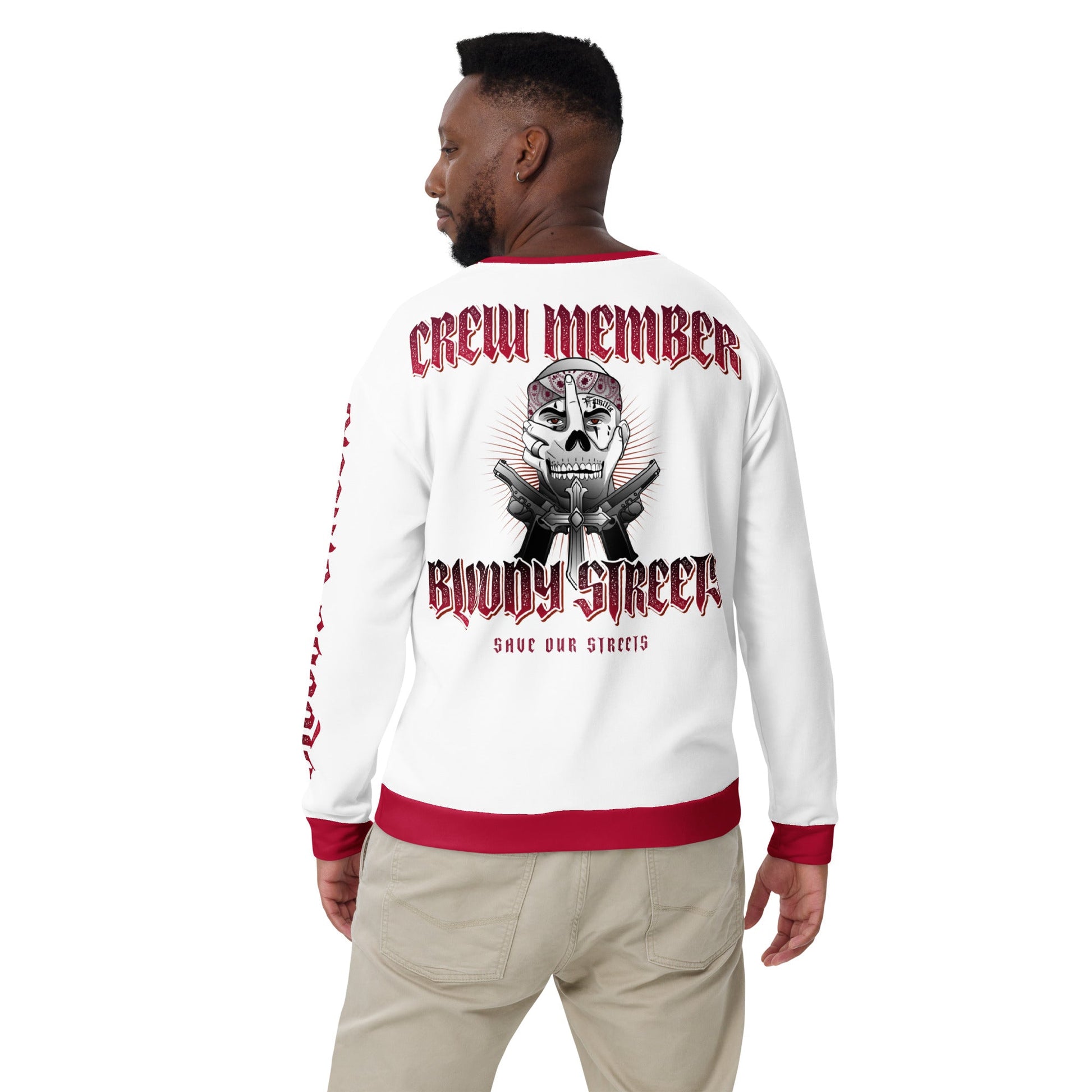 Bloody Streets Crew Member Streetwear Pullover White - BLOODY-STREETS.DE Streetwear Herren und Damen Hoodies, T-Shirts, Pullis