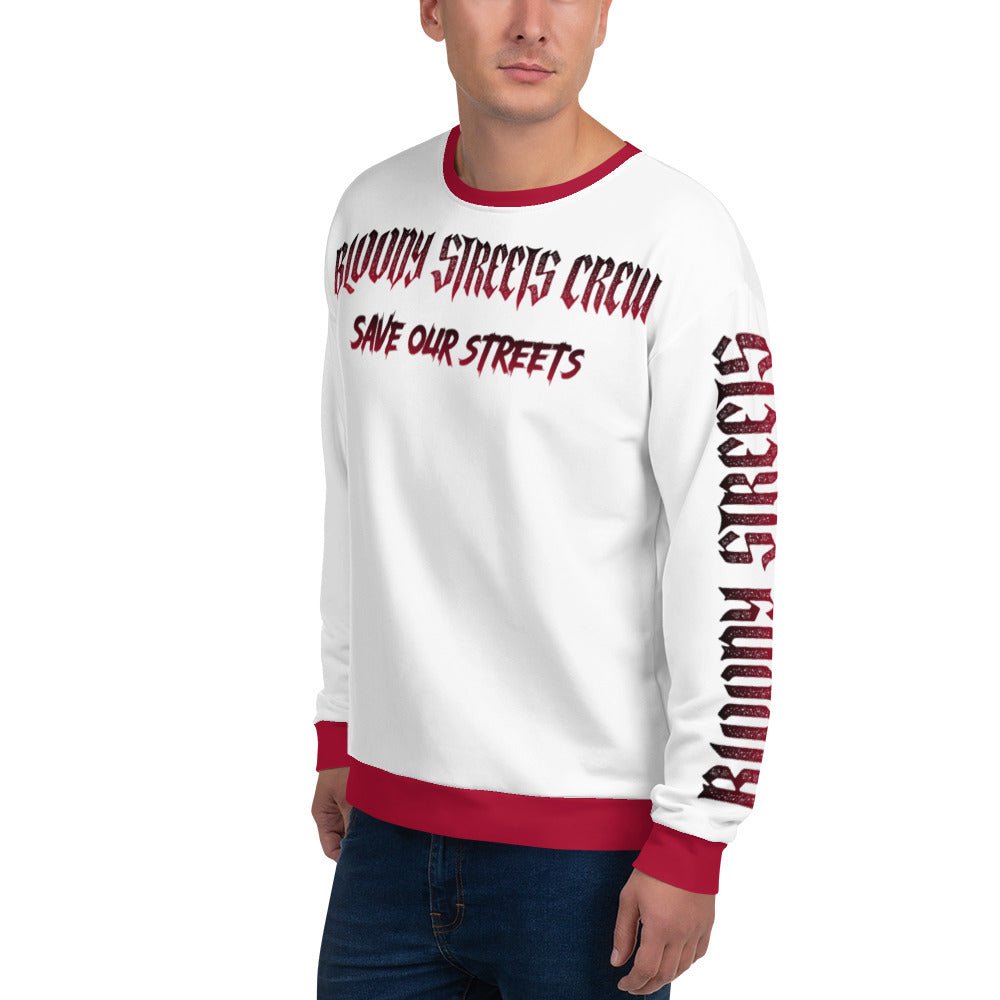 Bloody Streets Crew Member Streetwear Pullover White - BLOODY-STREETS.DE Streetwear Herren und Damen Hoodies, T-Shirts, Pullis