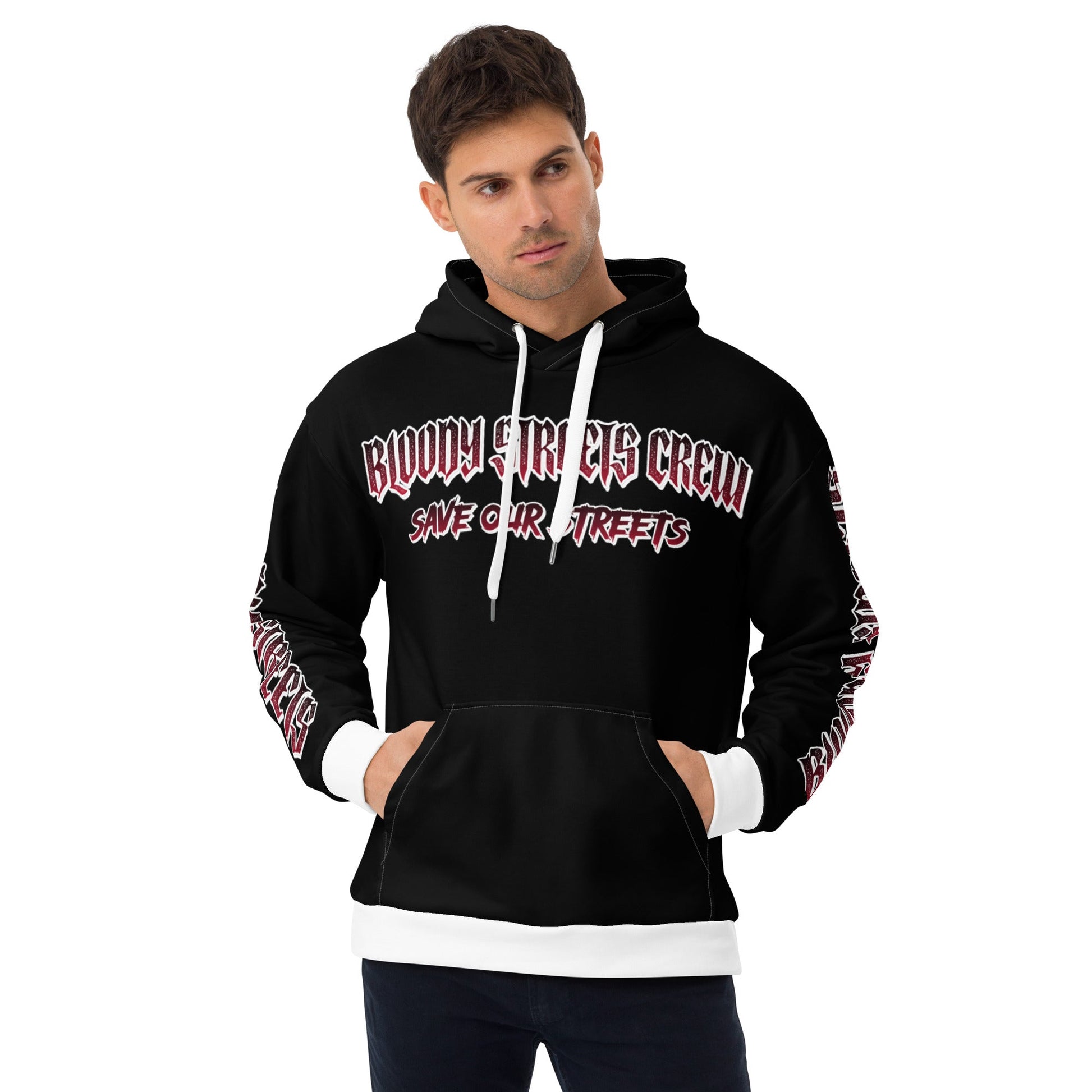 BLOODY STREETS Crew Streetwear Hoodie Black - BLOODY-STREETS.DE Streetwear Herren und Damen Hoodies, T-Shirts, Pullis