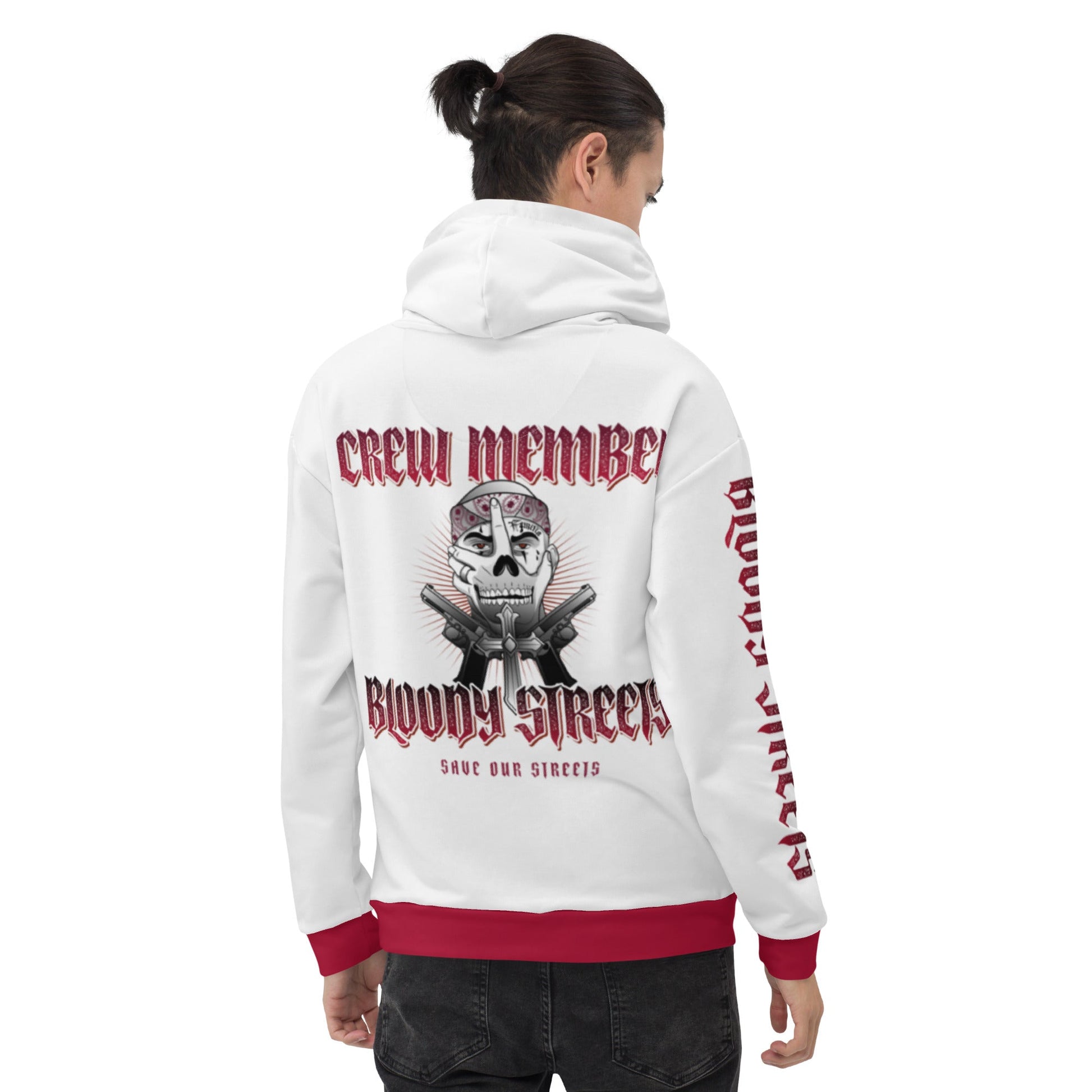 Bloody Streets Crew Streetwear Hoodie White - BLOODY-STREETS.DE Streetwear Herren und Damen Hoodies, T-Shirts, Pullis