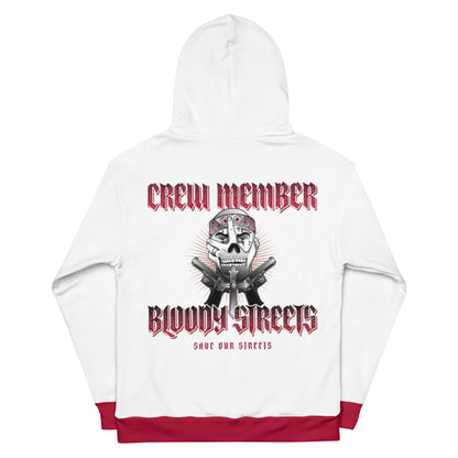 Bloody Streets Crew Streetwear Hoodie White - BLOODY-STREETS.DE Streetwear Herren und Damen Hoodies, T-Shirts, Pullis