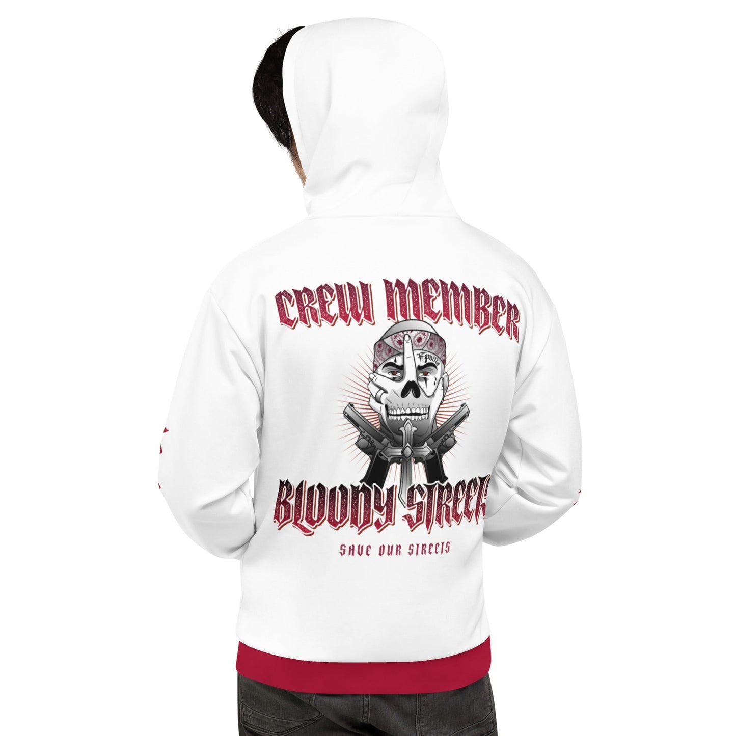 Bloody Streets Crew Streetwear Hoodie White - BLOODY-STREETS.DE Streetwear Herren und Damen Hoodies, T-Shirts, Pullis