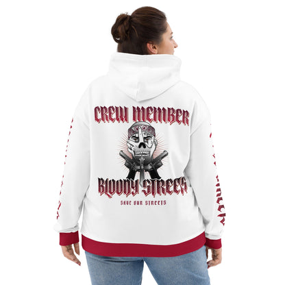 Bloody Streets Crew Streetwear Hoodie White - BLOODY-STREETS.DE Streetwear Herren und Damen Hoodies, T-Shirts, Pullis