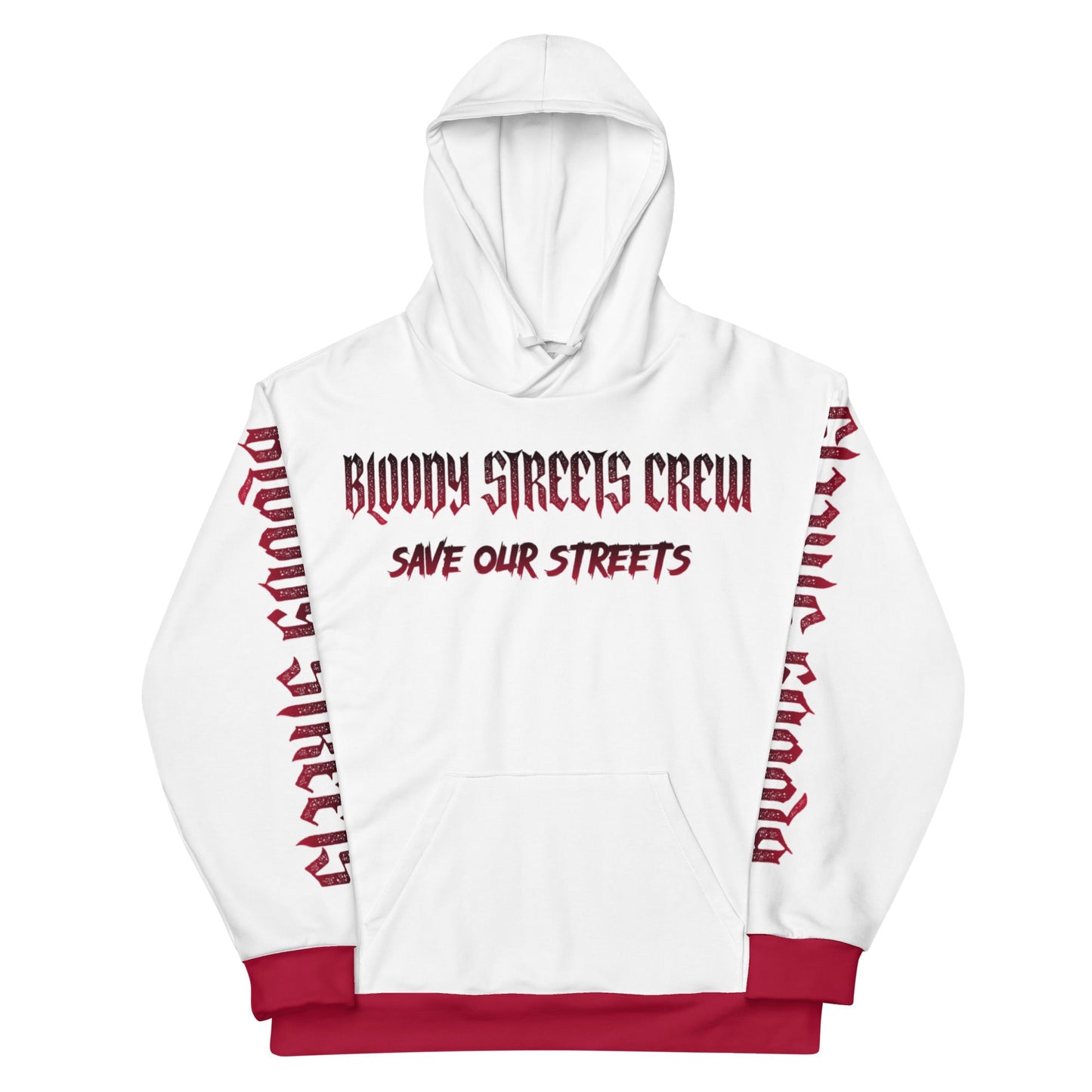 Bloody Streets Crew Streetwear Hoodie White - BLOODY-STREETS.DE Streetwear Herren und Damen Hoodies, T-Shirts, Pullis