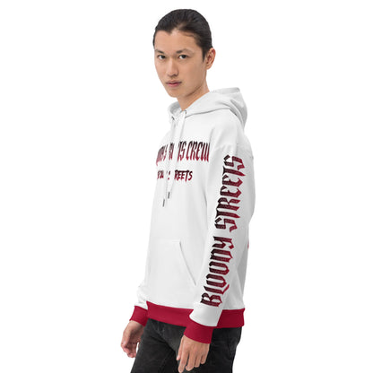 Bloody Streets Crew Streetwear Hoodie White - BLOODY-STREETS.DE Streetwear Herren und Damen Hoodies, T-Shirts, Pullis