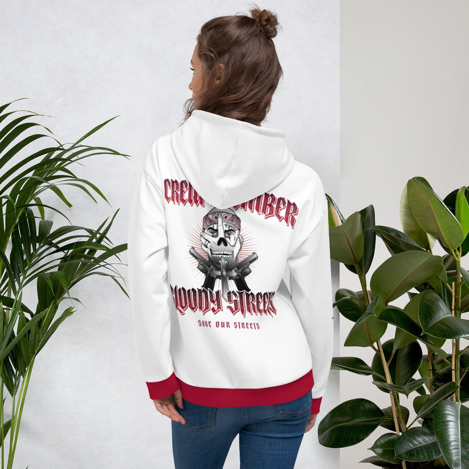 Bloody Streets Crew Streetwear Hoodie White - BLOODY-STREETS.DE Streetwear Herren und Damen Hoodies, T-Shirts, Pullis