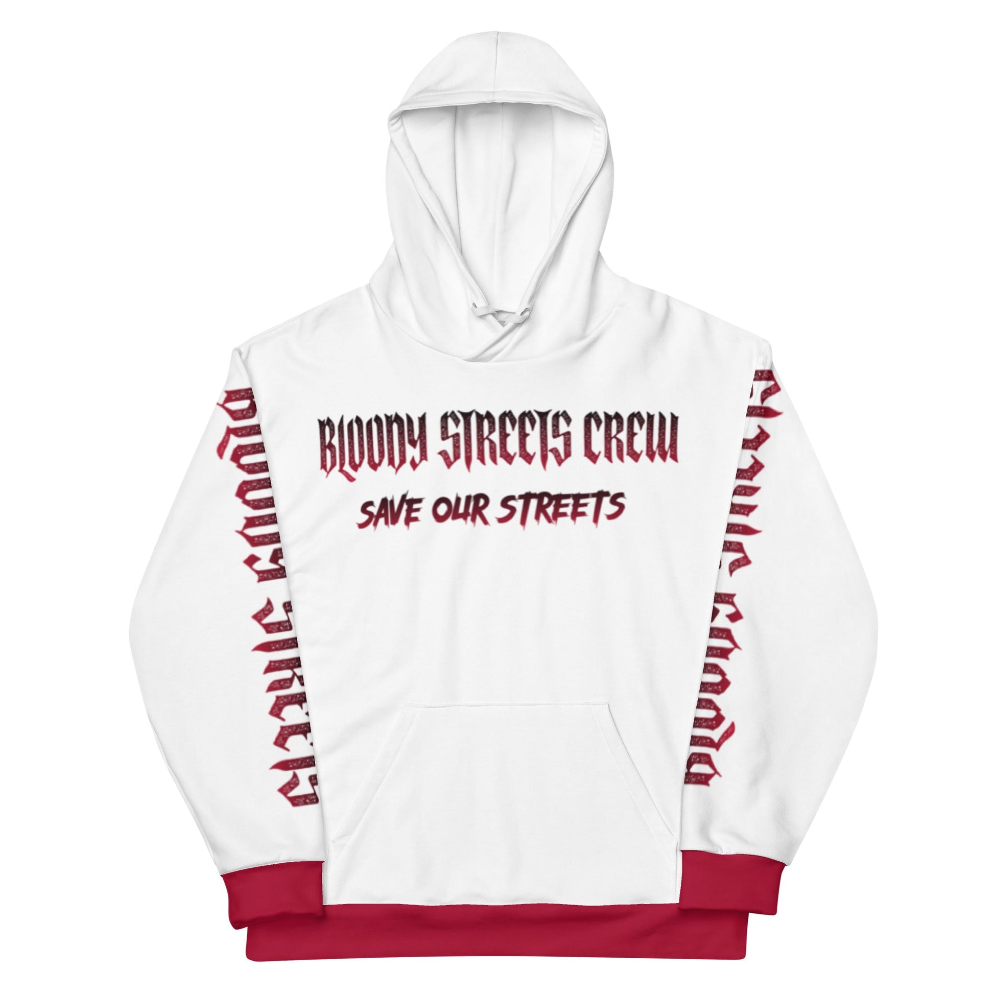 Bloody Streets Crew Streetwear Hoodie White - BLOODY-STREETS.DE Streetwear Herren und Damen Hoodies, T-Shirts, Pullis